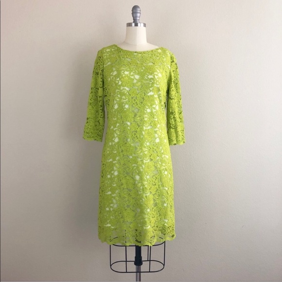 Dresses & Skirts - Boutique Green Lace Shift Dress